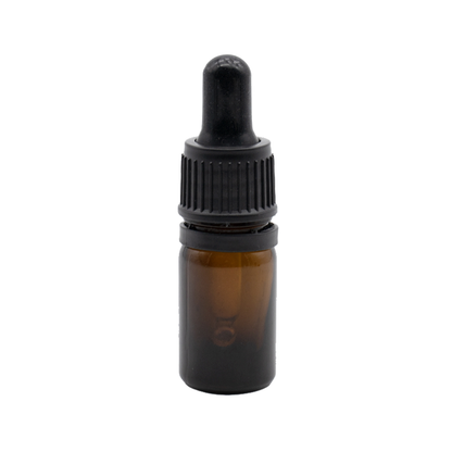 Recipient sticla maro 5 ml si pipeta, cauciuc negru