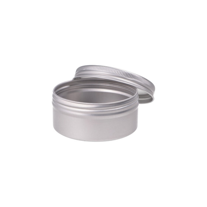 Cutie cosmetica argintie din aluminiu, 100 ml, cu capac