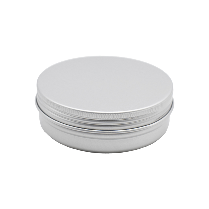 Cutie cosmetica argintie din aluminiu, 100 ml, cu capac