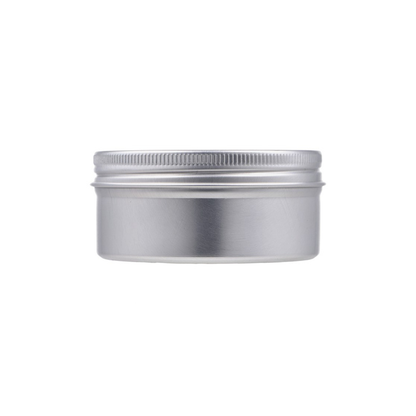 Cutie cosmetica argintie din aluminiu, 100 ml, cu capac