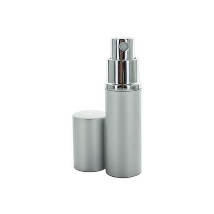 Recipient flacon parfum sprayer cu capac, 10 ml, metal argintiu