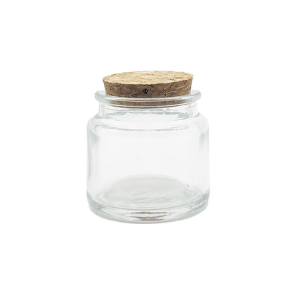 Recipient pentru lumanare din sticla transparenta 100 ml, fitil si capac pluta