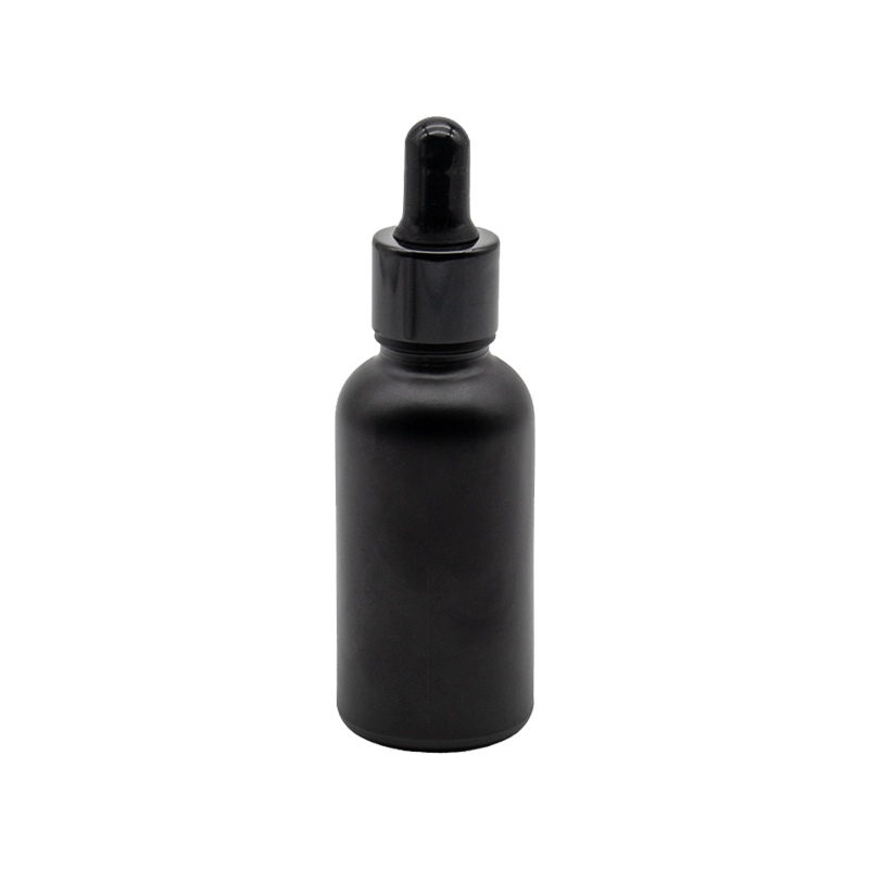 Recipient sticla neagra 30 ml si pipeta, cauciuc negru