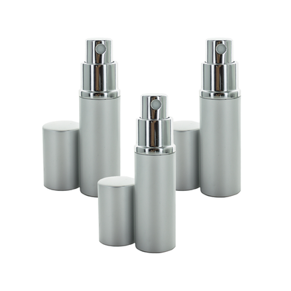 Recipient flacon parfum sprayer cu capac, 10 ml, metal argintiu