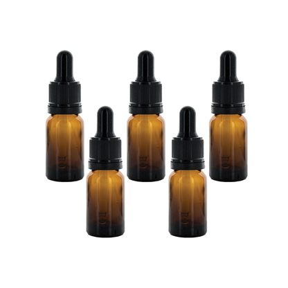 Recipient sticla maro 10 ml si pipeta, cauciuc negru