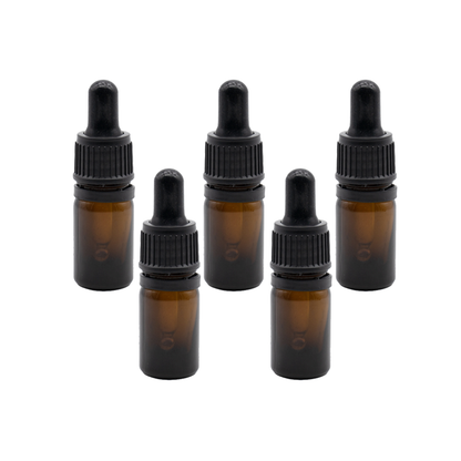 Recipient sticla maro 5 ml si pipeta, cauciuc negru